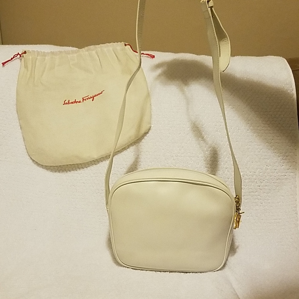 Vintage Salvatore Ferragamo White Leather Purse